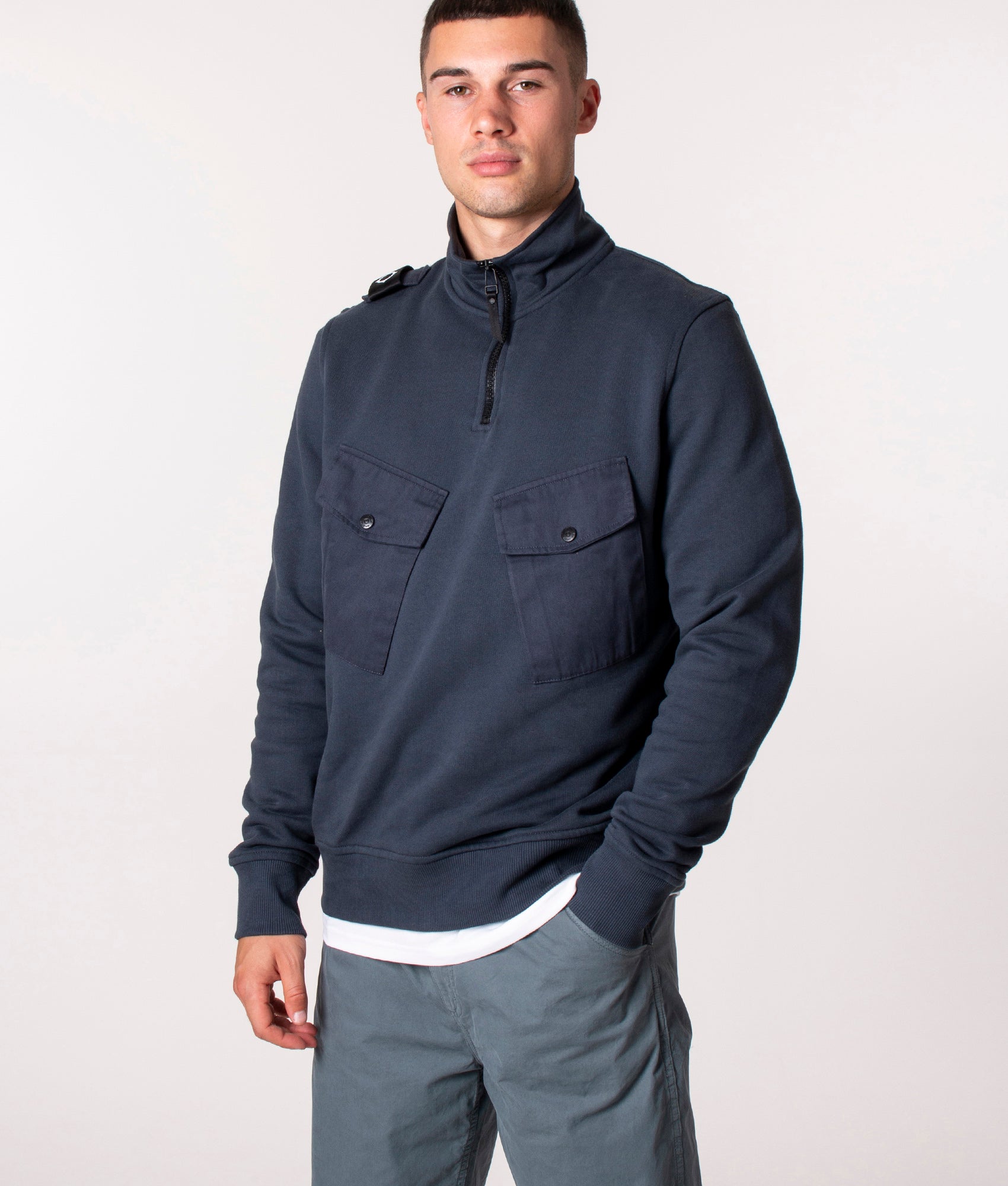 Funnel Neck Sweatshirt Ink Navy | MA.Strum | EQVVS
