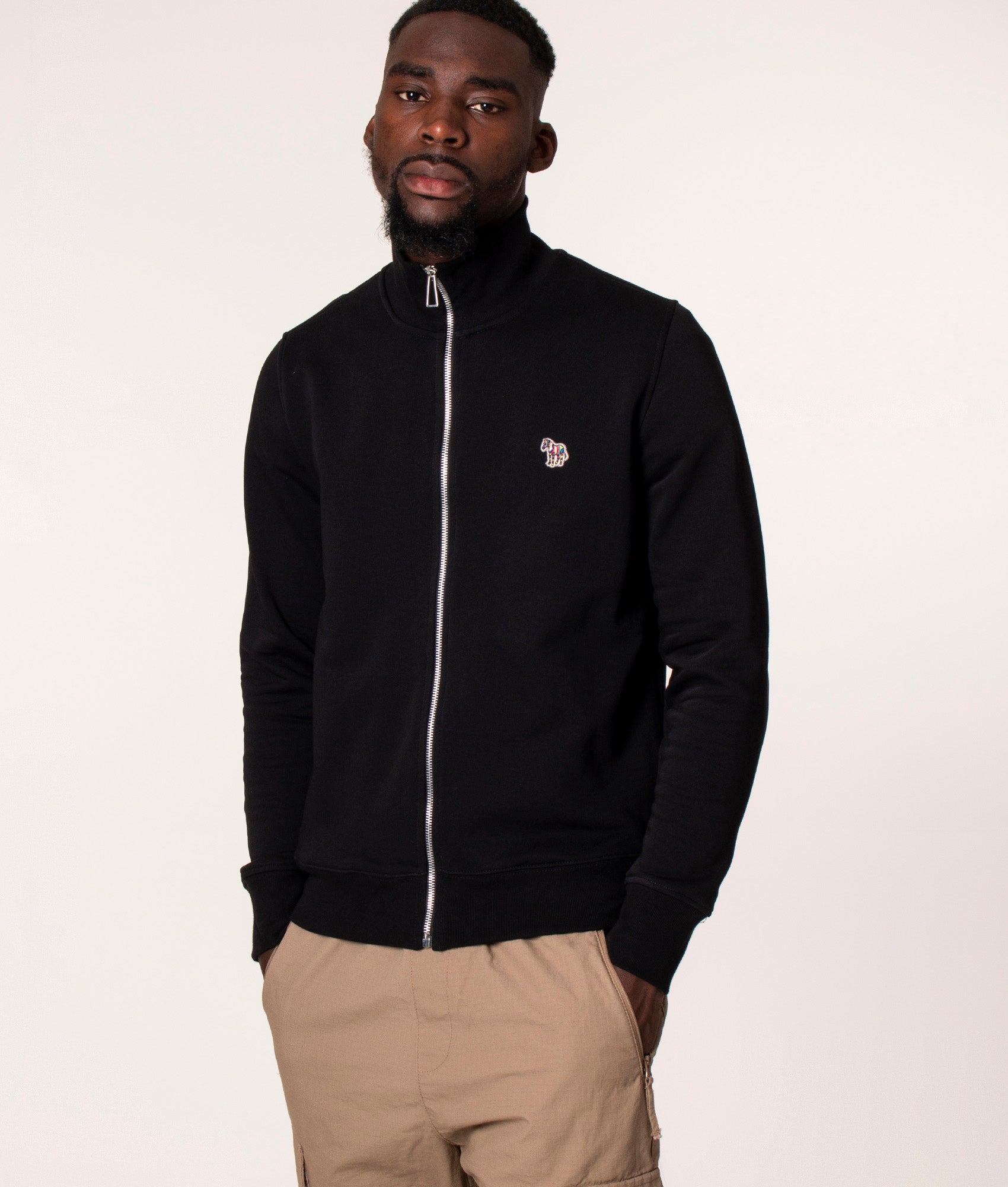 Zip Through Zebra Logo Sweatshirt Black | PS Paul Smith | EQVVS