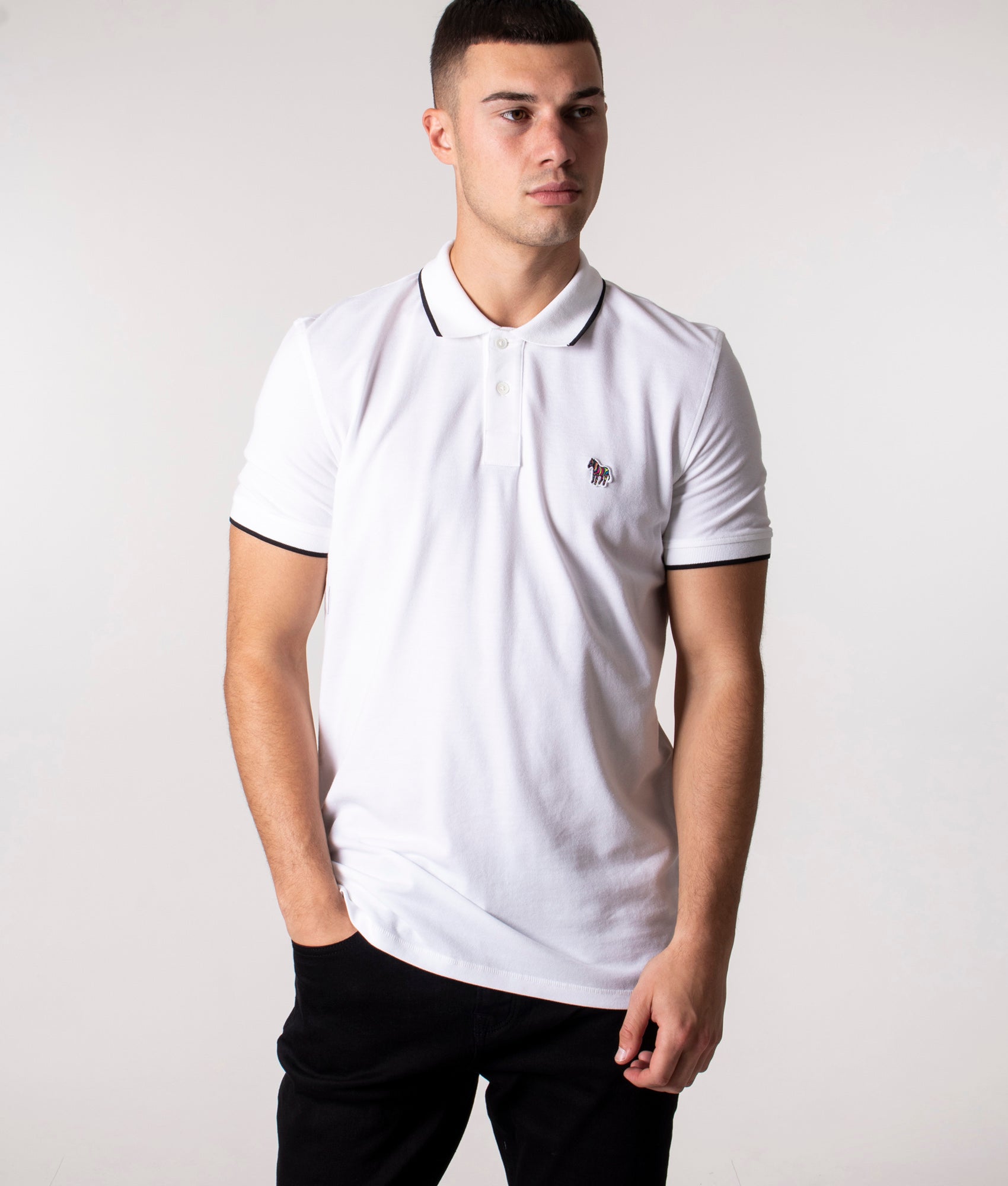 Zebra Badge Polo Shirt White PS Paul Smith EQVVS