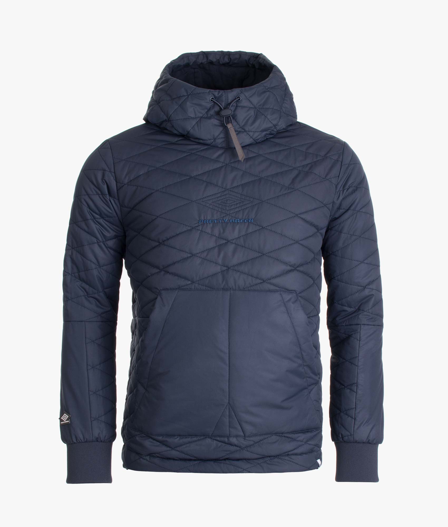 Pretty Green X Umbro Quilted Hooded Jacket Navy Pretty Green | EQVVS