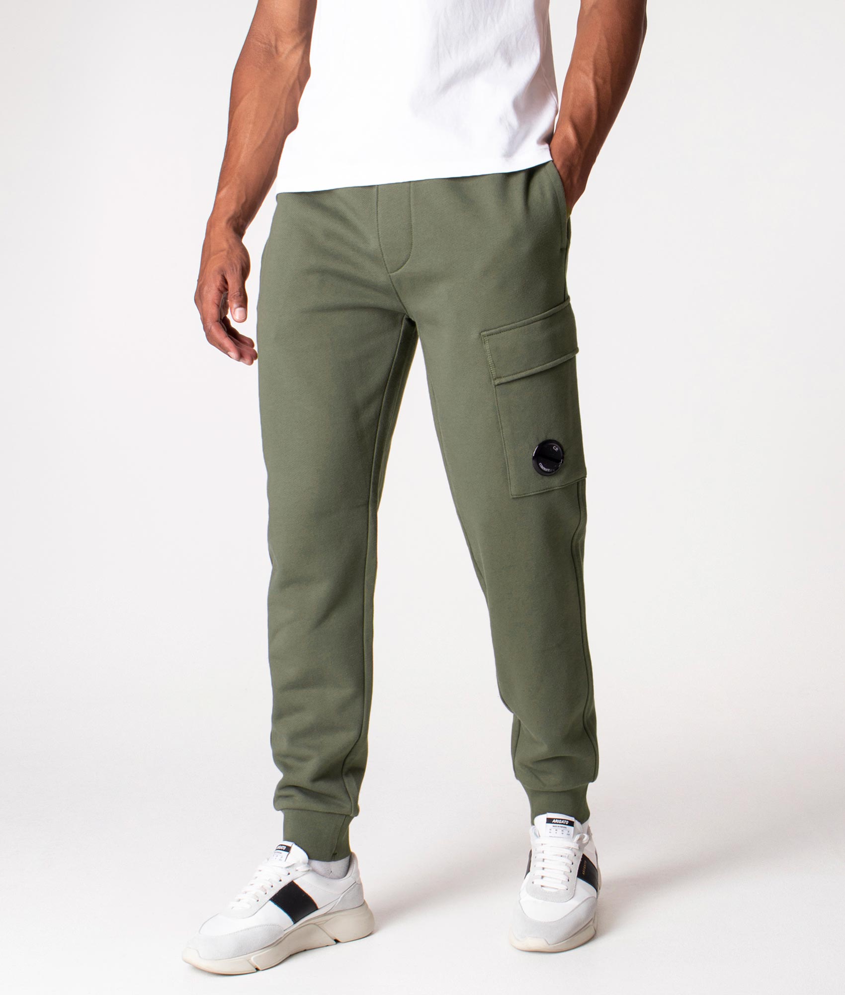 Diagonal Raised Fleece Joggers Thyme | C.P. Company | EQVVS