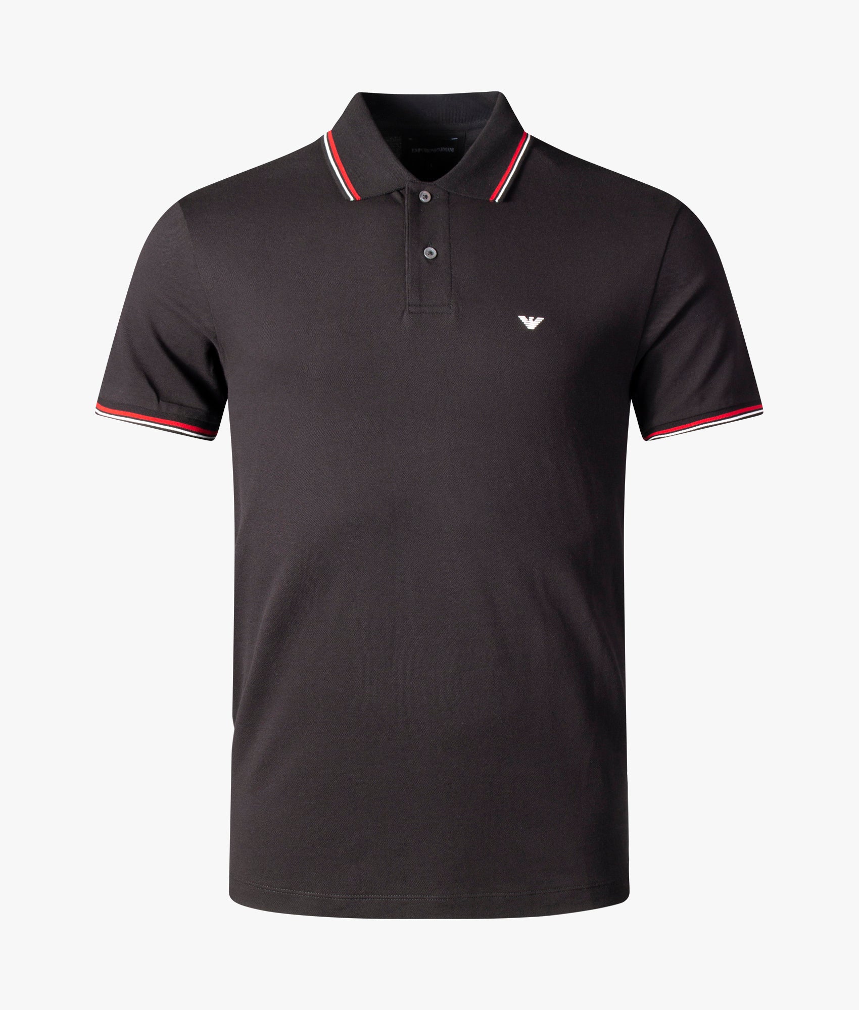 Short Sleeved Twin Tipped Polo Black | Emporio Armani | EQVVS