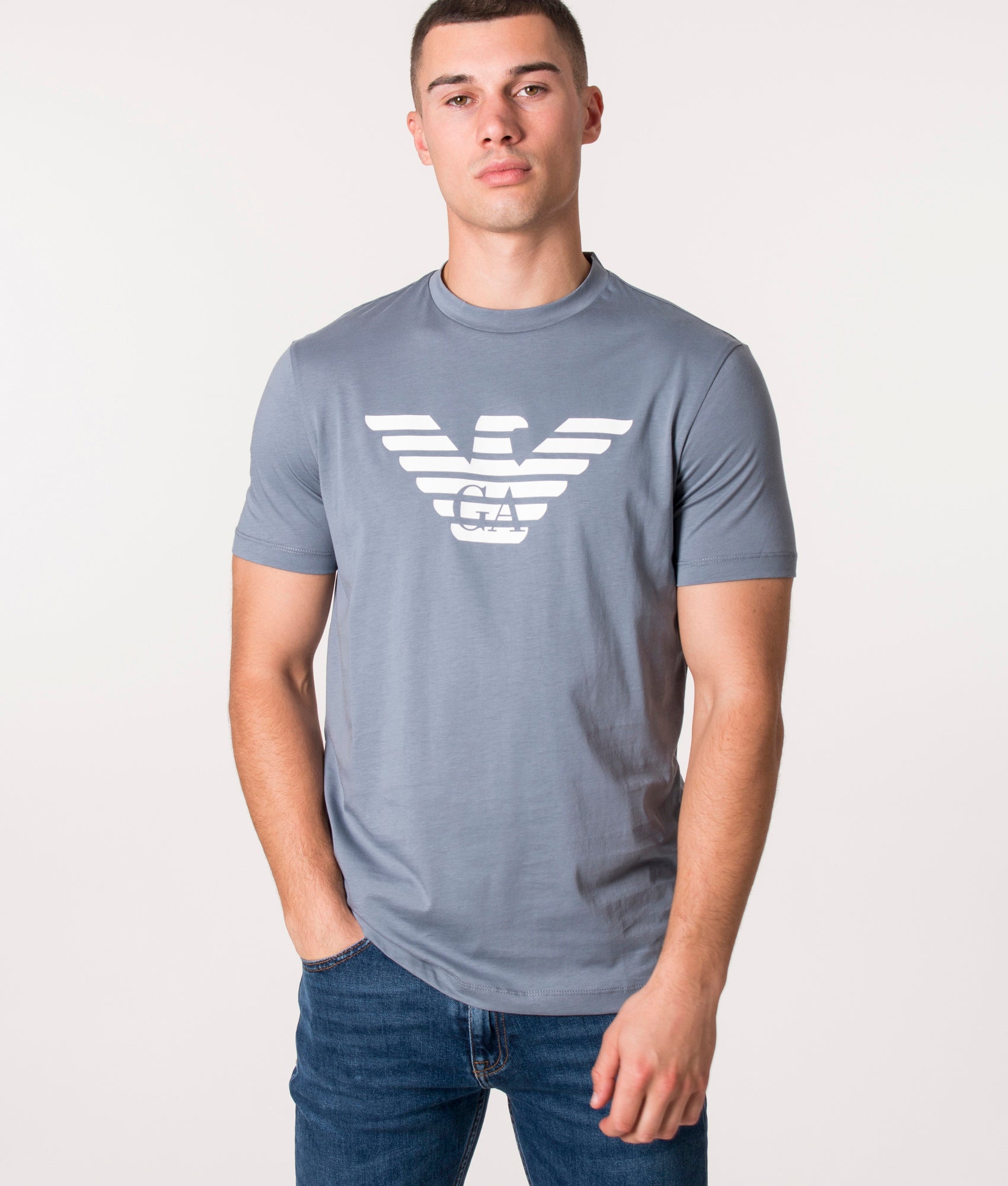 Emporio Armani Slim Fit Pima Jersey Eagle Logo T-Shirt EQVVS