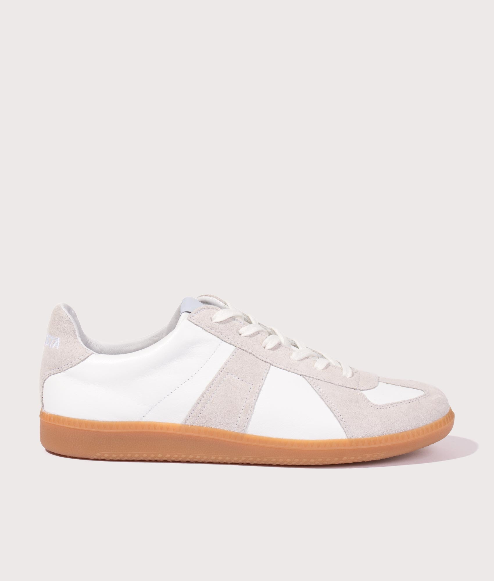 All Leather German Army Trainer in White Novesta EQVVS