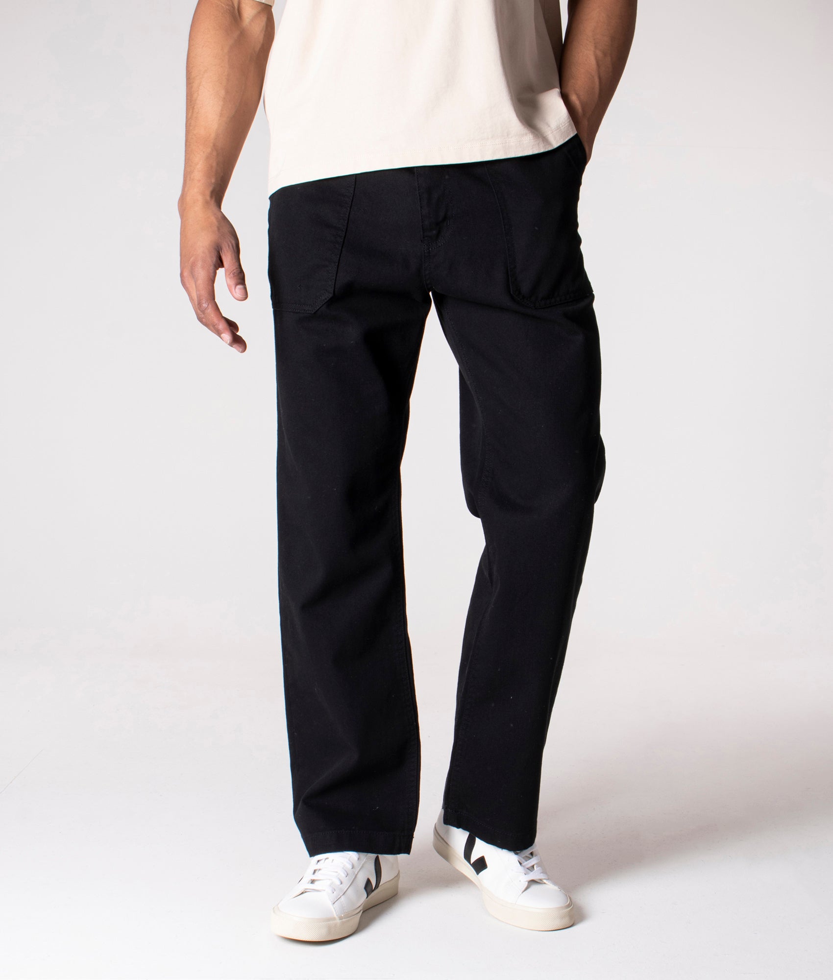 Regular Fit Cotton Fatigue Pants Black, Uniform Bridge