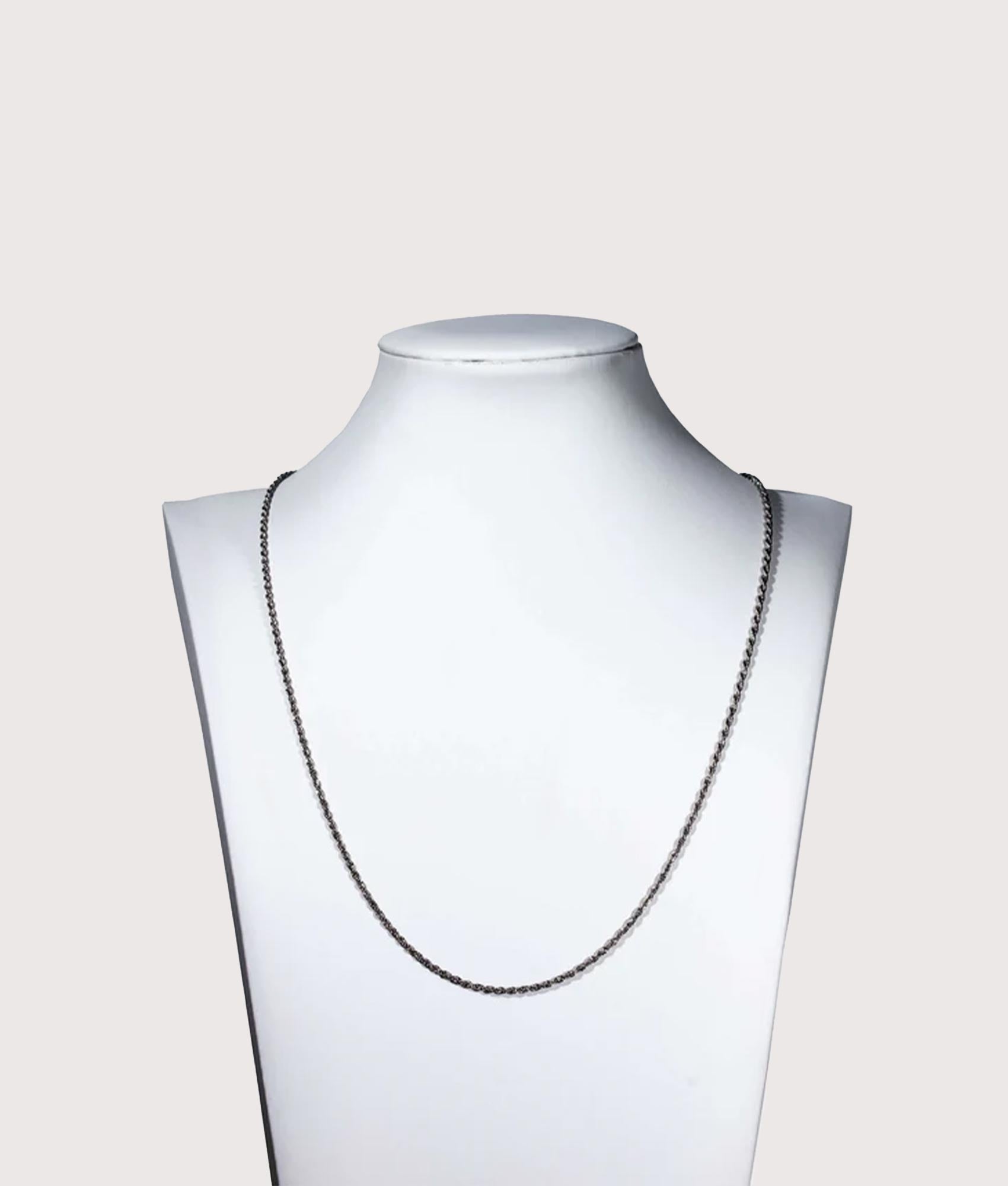 Silver Stainless Steel Twist Rope Chain 6mm 22"