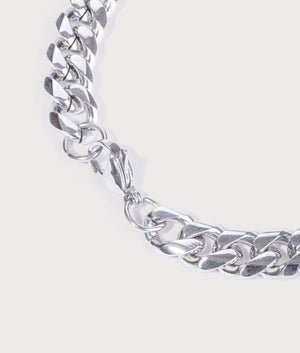 The Mysterious Jewellery 8mm Silver Stainless Steel Cuban Bracelet 19.5cm Close Up EQVVS