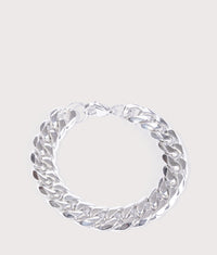 Silver Stainless Steel Cuban Bracelet 12mm 19.5cm: Silver 