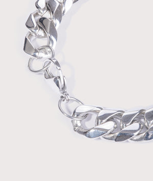 The Mysterious Jeweller 12mm Silver Stainless Steel Cuban Bracelet 21.5cm Close up EQVVS