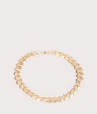 Gold Stainless Steel Cuban Bracelet 8mm 21.5cm: Gold 