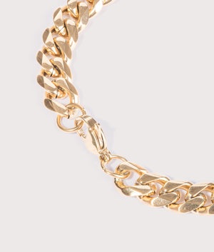 The Mysterious Jeweller8 mm Gold Stainless Steel Cuban Bracelet 19.5cm Close Up at EQVVS