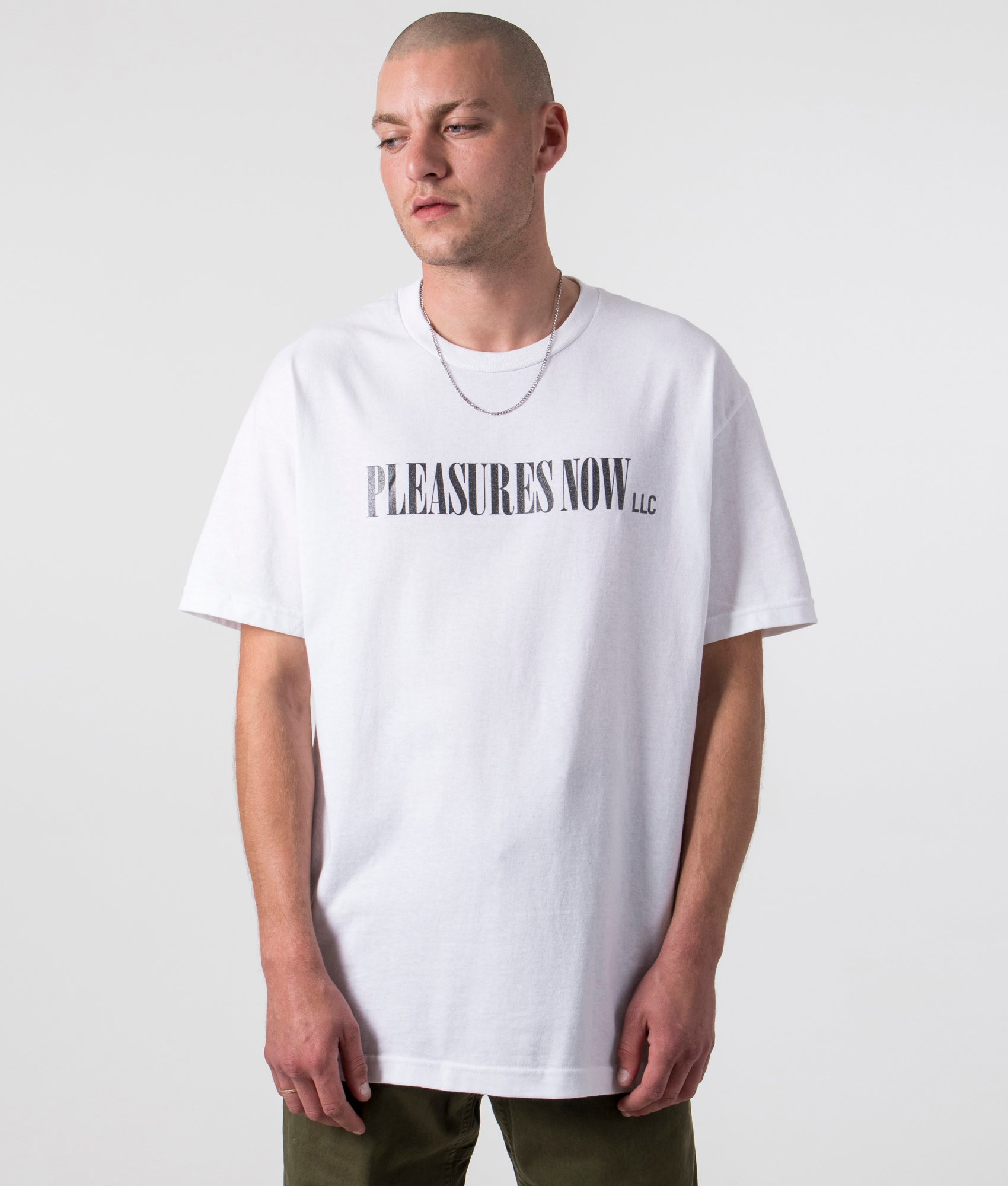 LLC-T-Shirt-White-PLEASURES-EQVVS