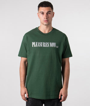 LLC-T-Shirt-Dark-Green-PLEASURES-EQVVS