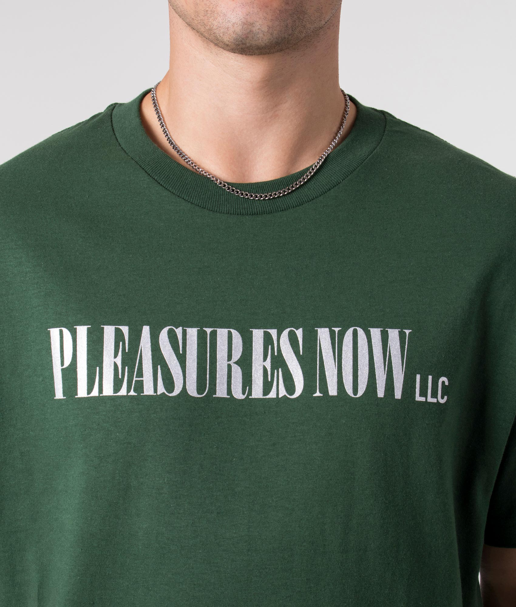 LLC-T-Shirt-Dark-Green-PLEASURES-EQVVS