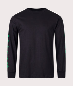 Long-Sleeve-Sign-T-Shirt-Black-PLEASURES-EQVVS-Front-Image