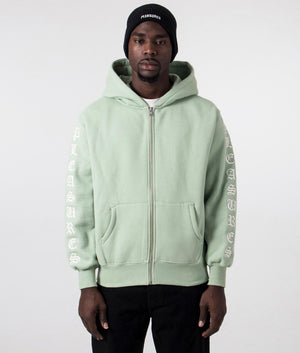 Relaxed-Fit-Oe-Zip-Up-Hoodie-Matcha-PLEASURES-EQVVS-Front-Image