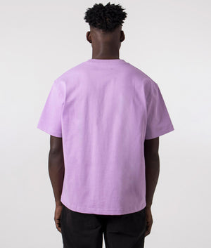 Calendar Heavyweight T-Shirt in Lavender by Pleasures. EQVVS Back Angle Shot.