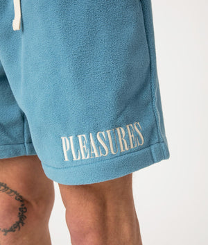 Equator Shorts in Slate by Pleasures. EQVVS Detail Shot.