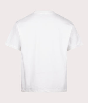 Harness Heavyweight T-Shirt in White by Pleasures. EQVVS Back Angle Shot.