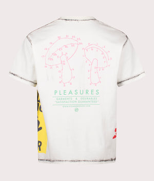 Evolution Heavyweight T-Shirt in White by Pleasures. EQVVS Back Angle Shot.