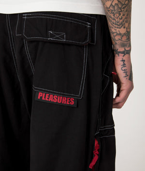 Public Utility Pants in Black by Pleasures. EQVVS Detail Shot.