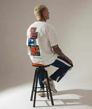 Appreciation Heavyweight T-Shirt in Off White by Pleasures. EQVVS Campaign Shot.
