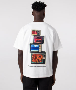 Appreciation Heavyweight T-Shirt in Off White by Pleasures. EQVVS Back Angle Shot.