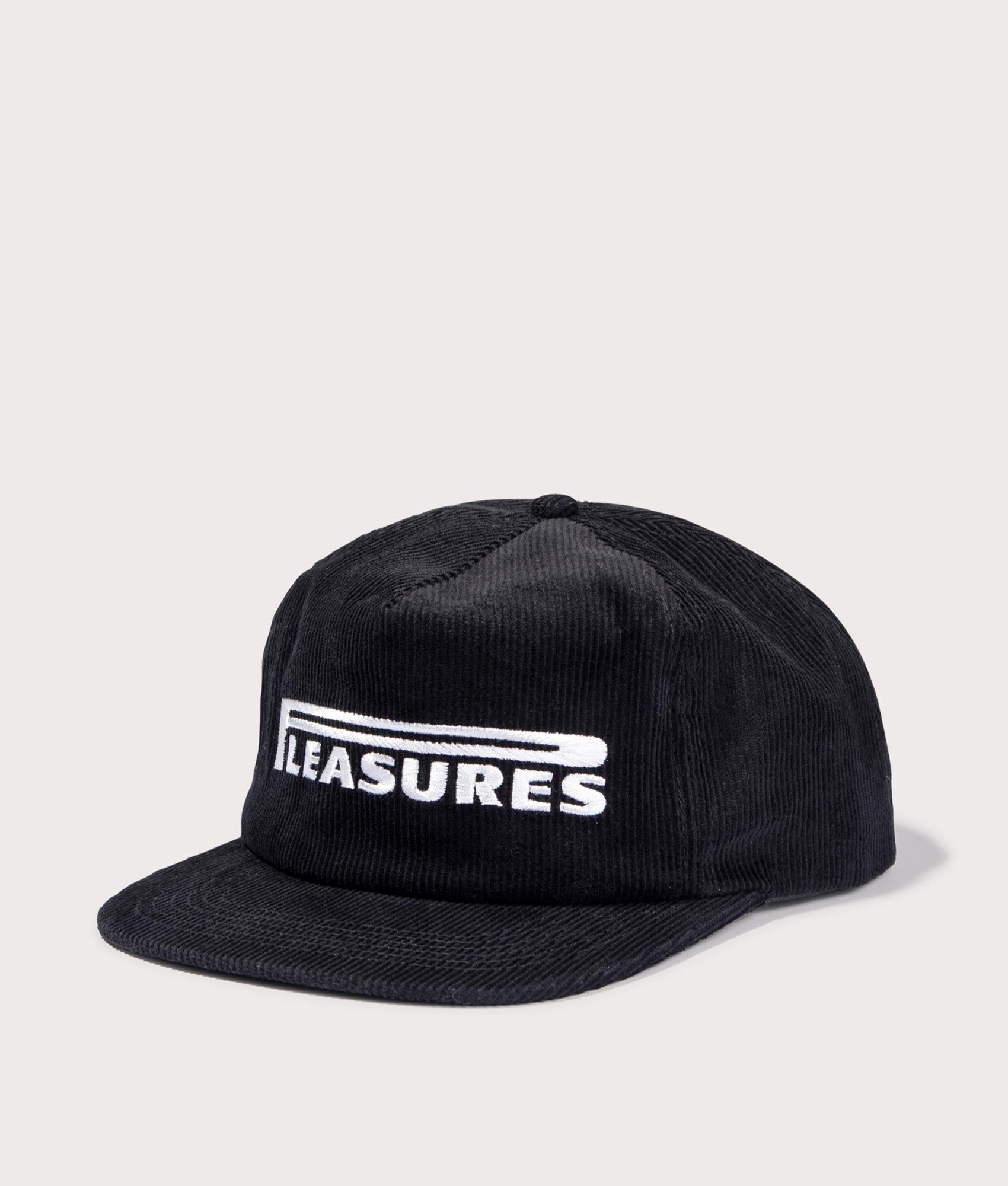 Pit Stop Corduroy Hat in Black by Pleasures. EQVVS Side Angle Shot.
