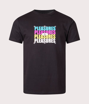 Cmyk T-Shirt in Black by Pleasures. EQVVS Front Angle Shot.