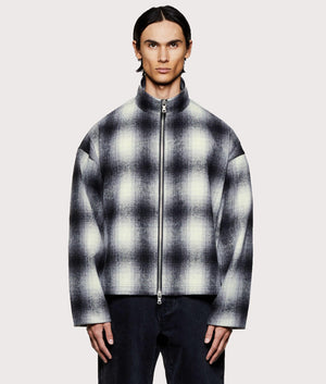 Wool Check Track Jacket in Off White | MKI MIYUKI ZOKU | EQVVS