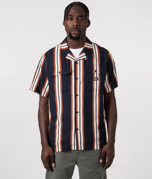 Forest Short Sleeve Shirt in Dark Navy by Dickies. EQVVS Front Angle Shot.