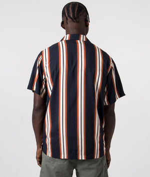 Forest Short Sleeve Shirt in Dark Navy by Dickies. EQVVS Back Angle Shot.