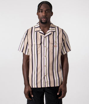 Forest Short Sleeve Shirt in Sandstone by Dickies. EQVVS Front Angle Shot.