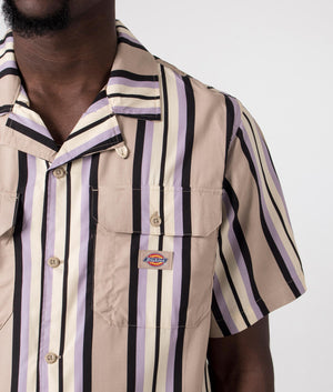 Forest Short Sleeve Shirt in Sandstone by Dickies. EQVVS Detail Shot.