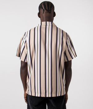 Forest Short Sleeve Shirt in Sandstone by Dickies. EQVVS Back Angle Shot.