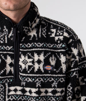 Dickies-Relaxed-Fit-Hays-Quarter-Zip-Fleece-Dark-AOP-EQVVS-Detail-Picture
