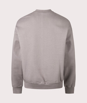 Embroidered Loopback Crew Sweatshirt in Ash by Faded. EQVVS Back Angle Shot.