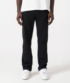 Heavyweight Open Hem Joggers in Black by Faded. EQVVS Front Angle Shot.