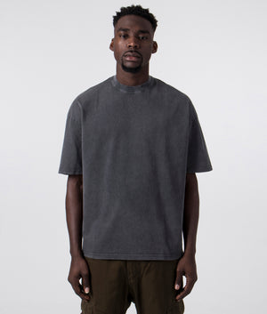 Oversized-Box-Fit-Basic-T-Shirt-Washed-Grey-FADED-EQVVS-Front-Image