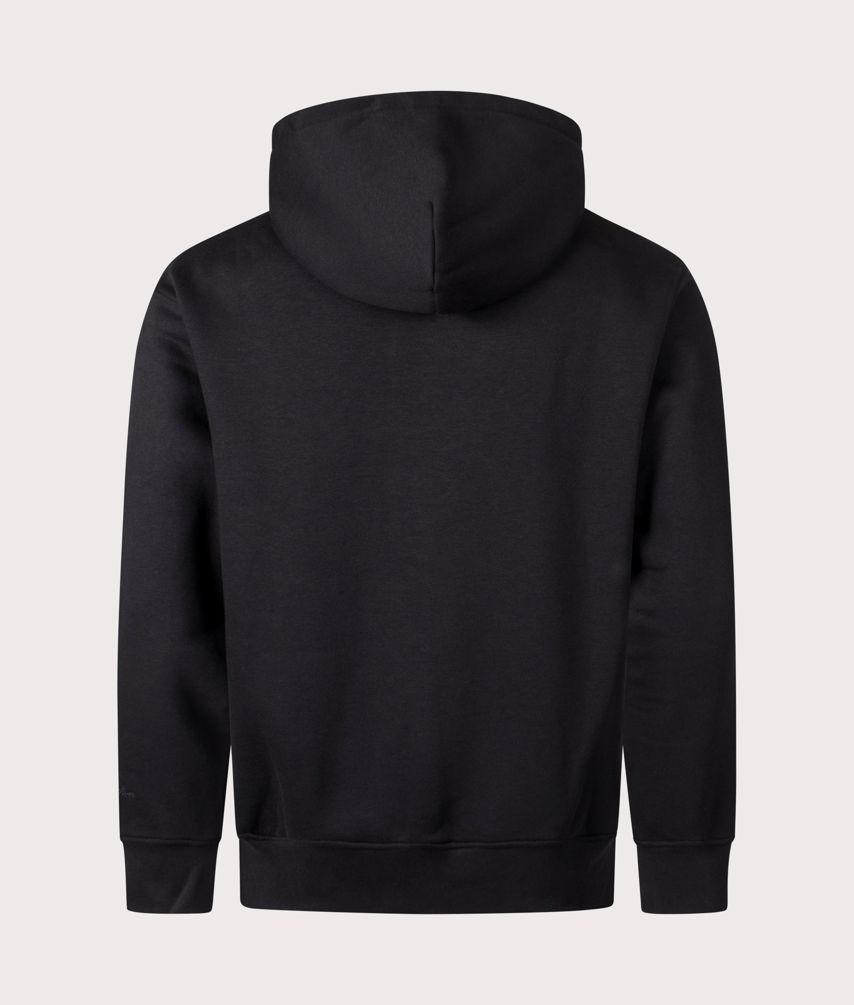 FADED Box Fit Hoodie in the black at EQVVS Menswear. Back shot.