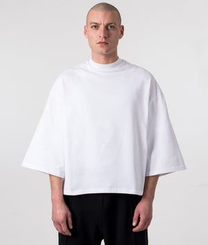 Oversized Crop Boxy-T-Shirt-White-Florence-Black-EQVVS