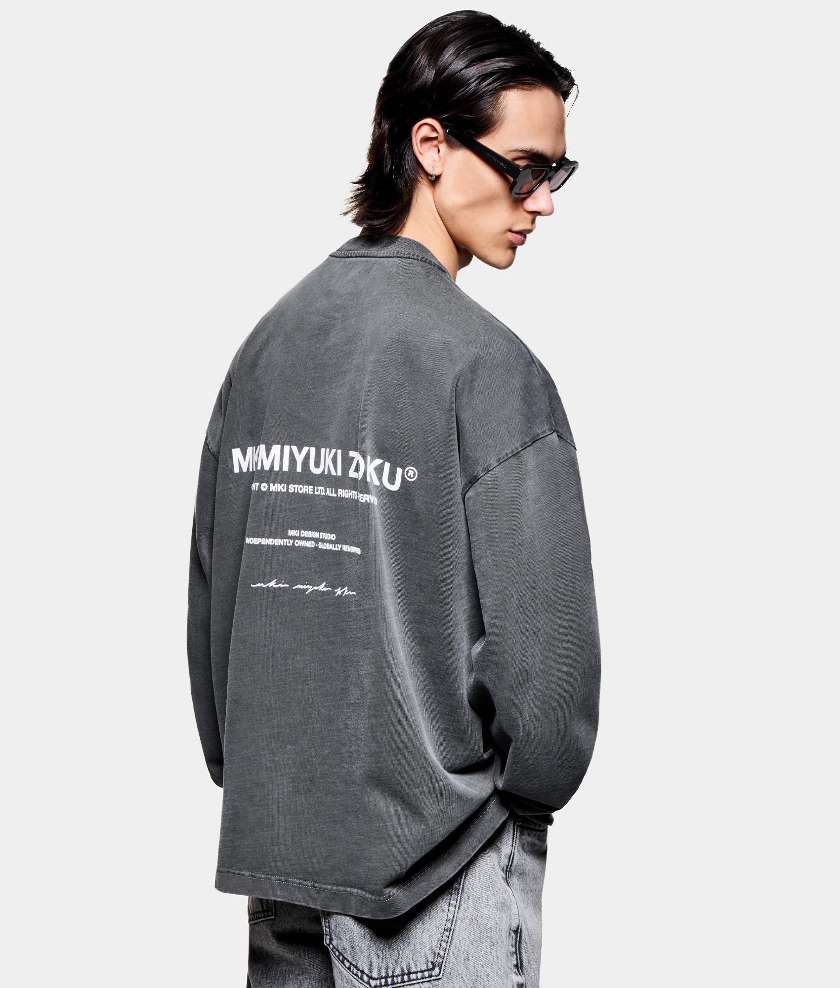 Design Studio Long Sleeve T-Shirt. Shot by EQVVS Back model detail shot.