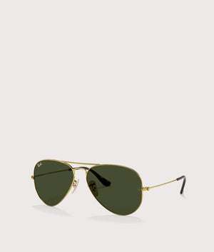 Aviator-Large-Metal-Sunglasses-Arista Gold-Green-Lens-Ray-Ban-EQVVS