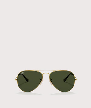 Aviator-Large-Metal-Sunglasses-Arista Gold-Green-Lens-Ray-Ban-EQVVS