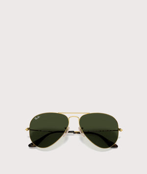 Aviator-Large-Metal-Sunglasses-Arista Gold-Green-Lens-Ray-Ban-EQVVS