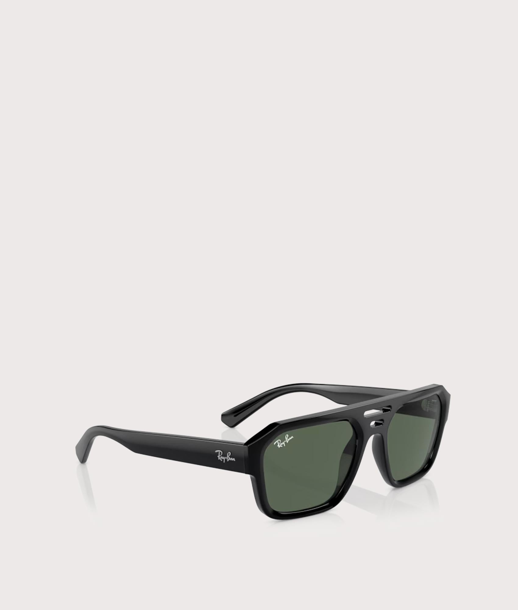 Corrigan-Sunglasses-Black-Dark-Green-Lens-Ray-Ban-EQVVS