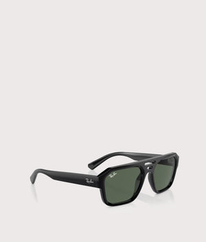 Corrigan-Sunglasses-Black-Dark-Green-Lens-Ray-Ban-EQVVS