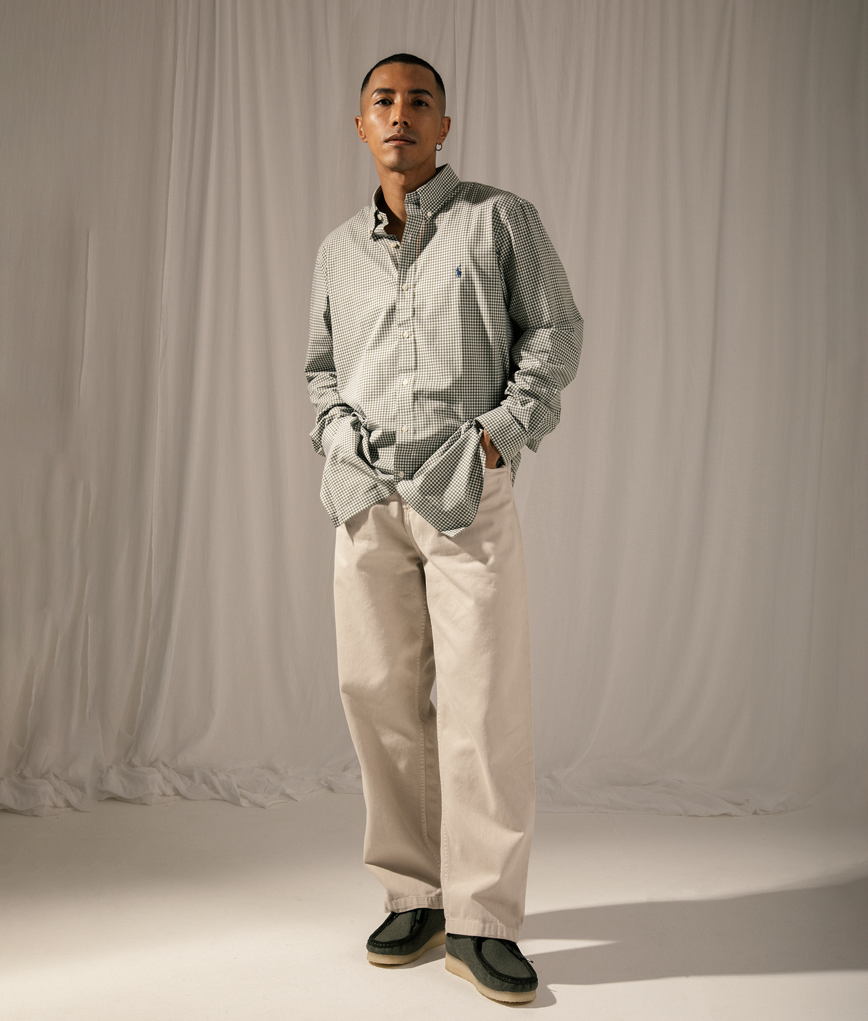 Custom Fit Gingham Poplin Shirt