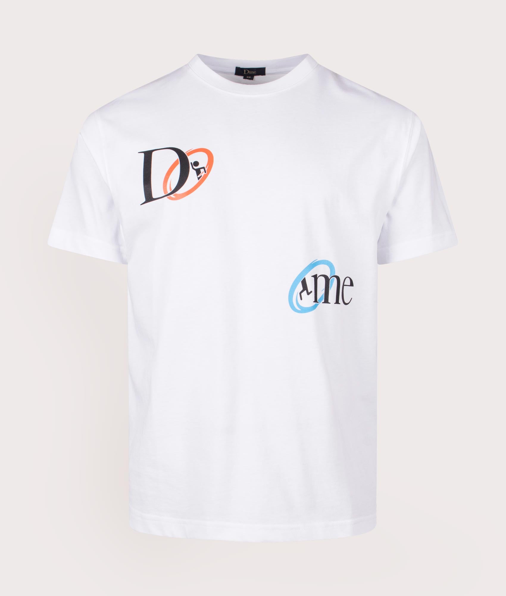 Classic Portal T-Shirt in White by Dime. EQVVS Front Angle Shot.