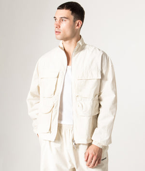 Track Jacket in Bone | MKI MIYUKI ZOKU | Shot at EQVVS | Front model shot